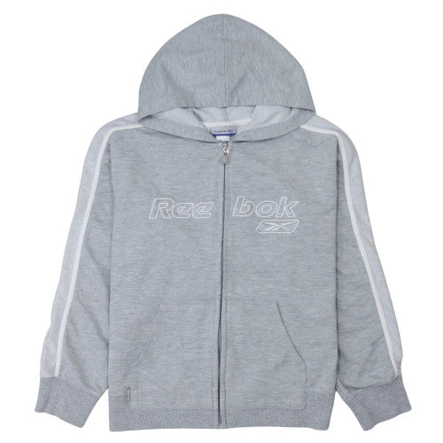 Womens UK Size M Reebok Grey Full Zip Hoodie
