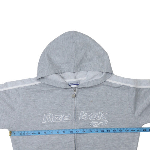 Womens UK Size M Reebok Grey Full Zip Hoodie
