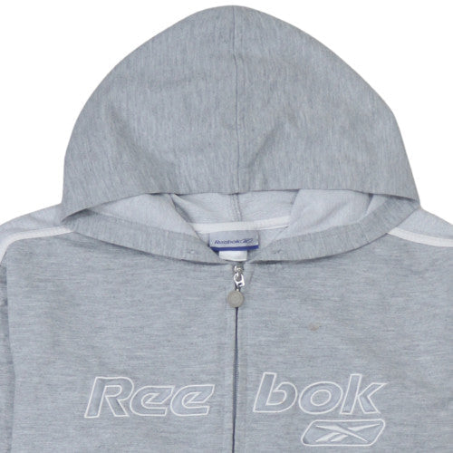 Womens UK Size M Reebok Grey Full Zip Hoodie