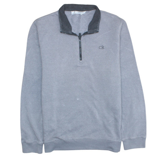 Mens UK Size XL Calvin Klein Grey Henley Sweatshirt