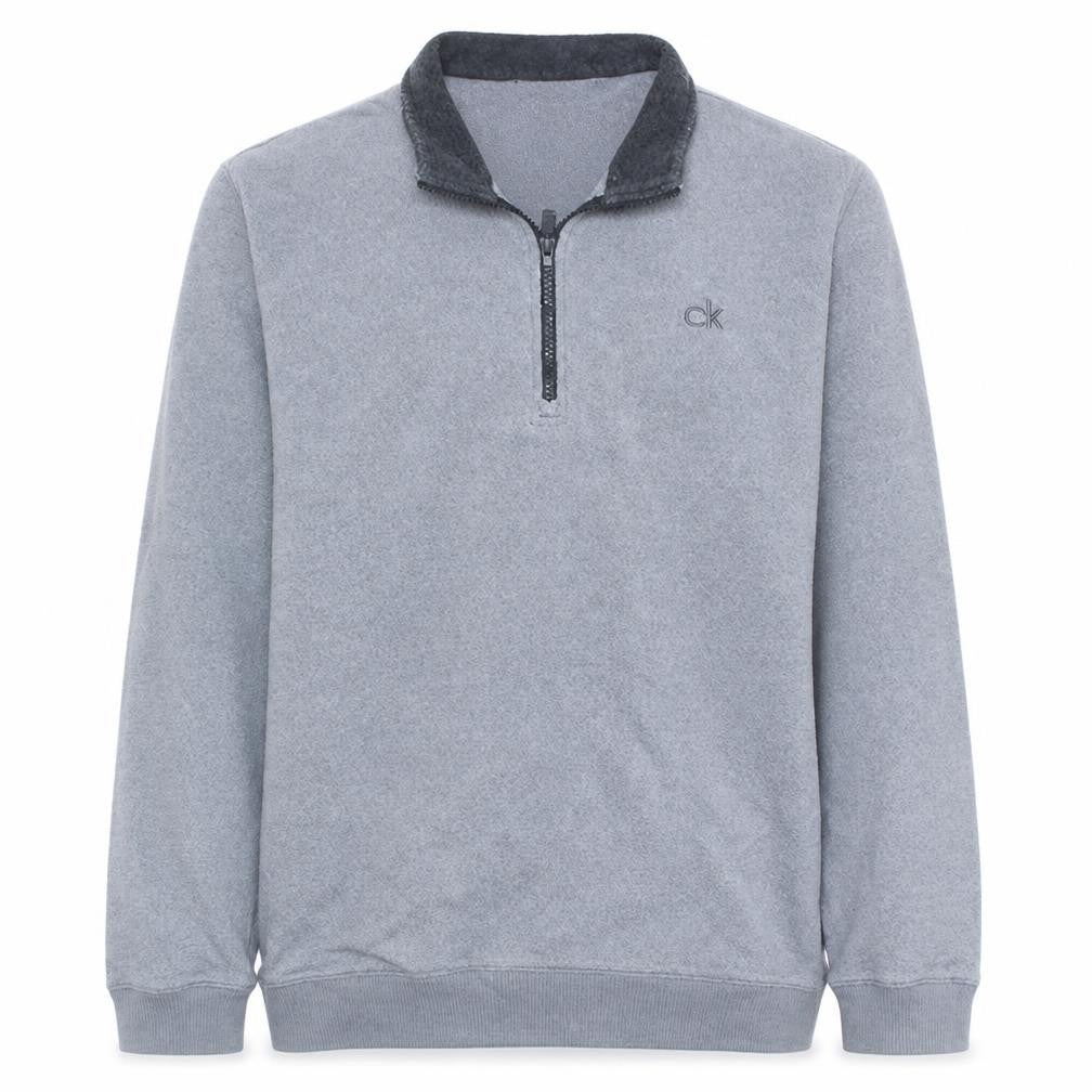 Mens UK Size XL Calvin Klein Grey Henley Sweatshirt