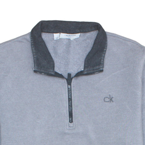 Mens UK Size XL Calvin Klein Grey Henley Sweatshirt