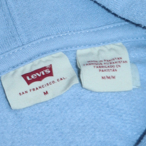 Mens UK Size M Levi's Blue Pullover Hoodie