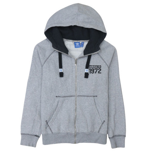 Womens UK Size 14 adidas Grey Full Zip Hoodie