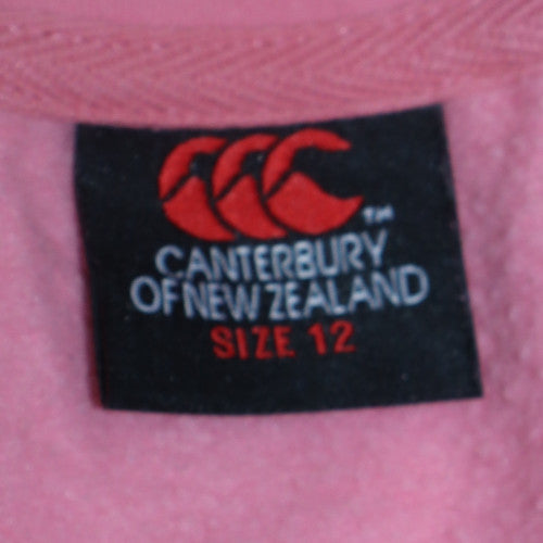Womens UK Size 12 Canterbury Pink Pullover Hoodie