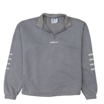 Womens UK Size 10 adidas Grey Pullover Sweatshirt