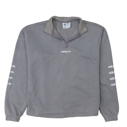 Womens UK Size 10 adidas Grey Pullover Sweatshirt