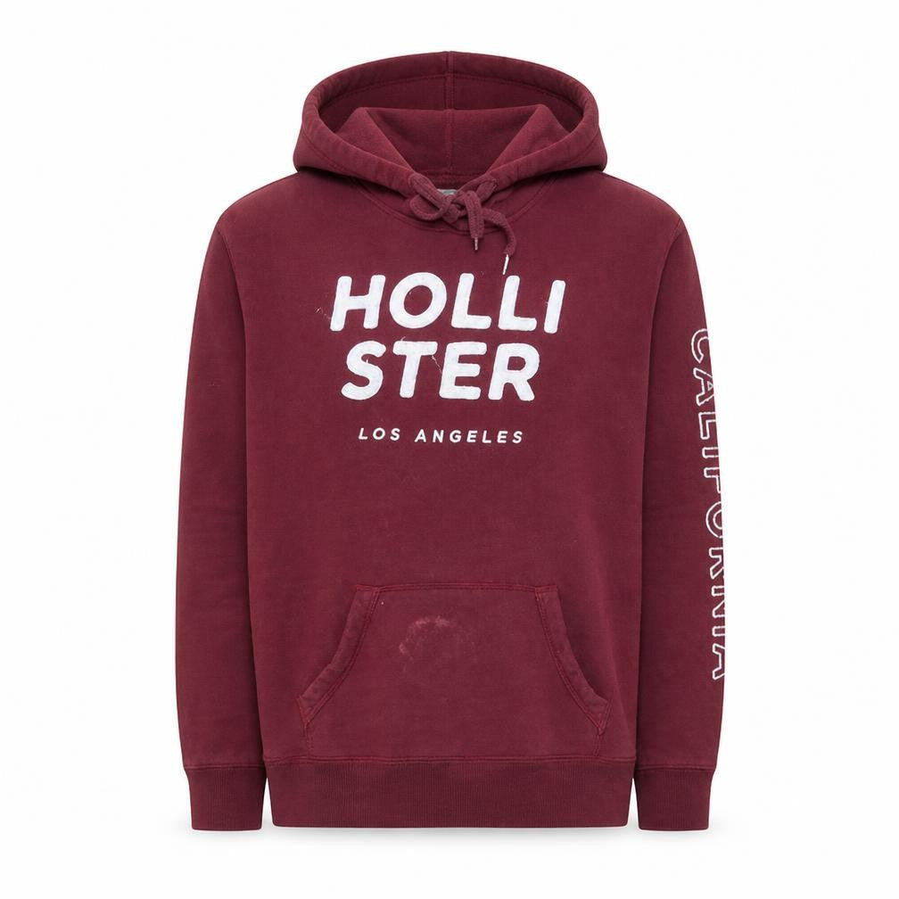 Mens UK Size S Hollister Red Pullover Hoodie
