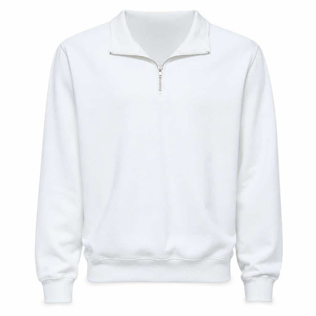 Mens UK Size M Zara White Henley Sweatshirt