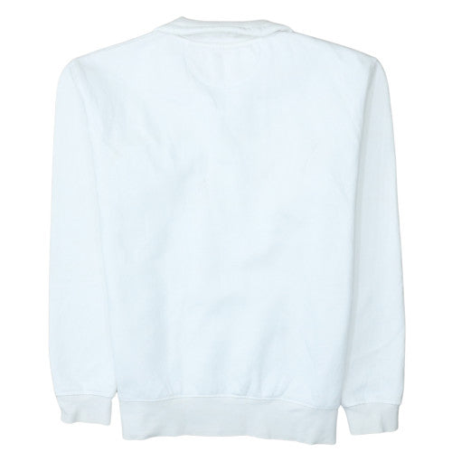 Mens UK Size M Zara White Henley Sweatshirt
