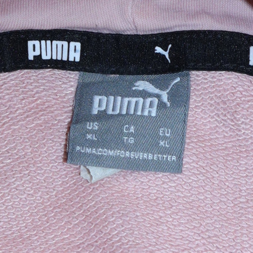 Womens UK Size XL PUMA Pink Pullover Hoodie