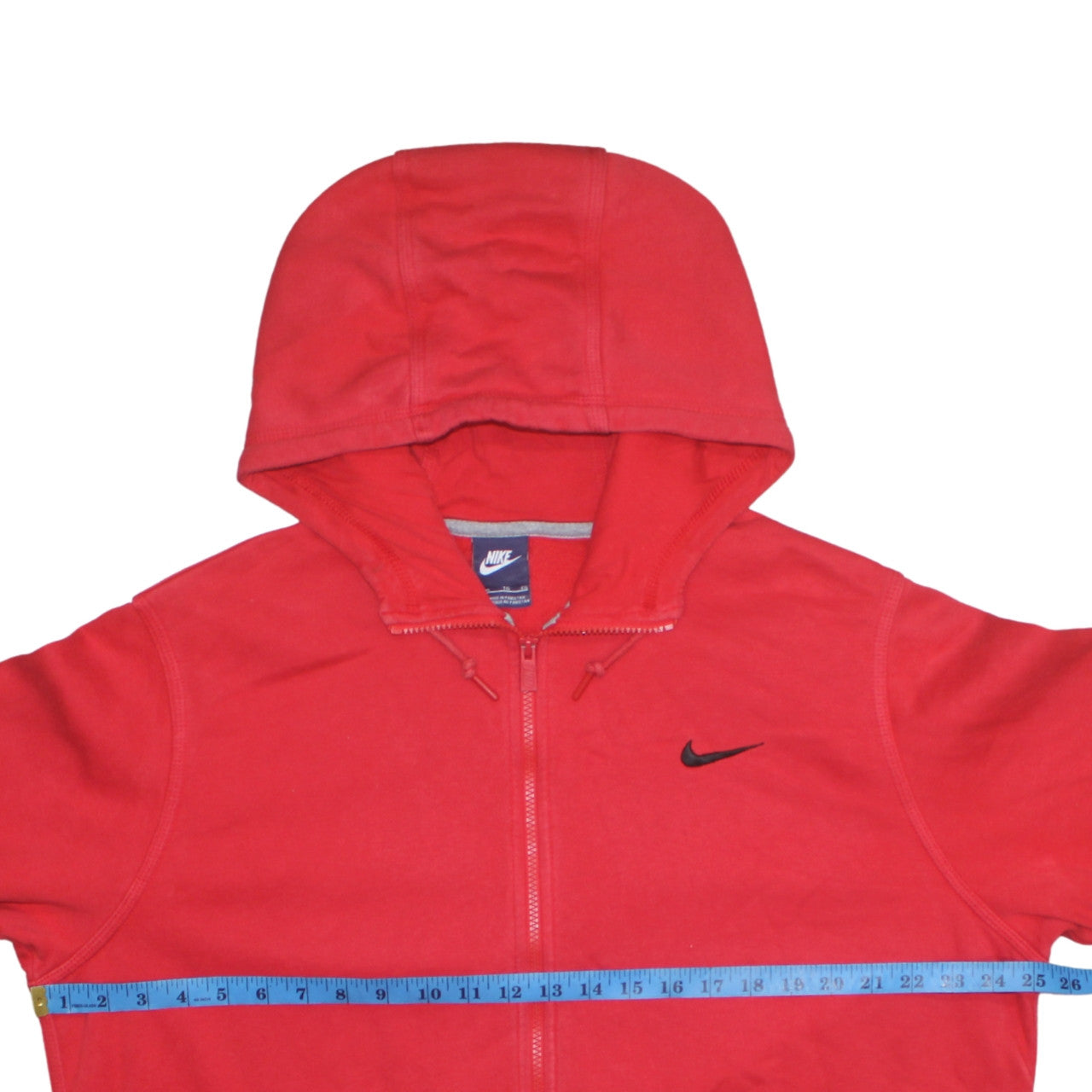 Mens UK Size XL Nike Red Full Zip Hoodie
