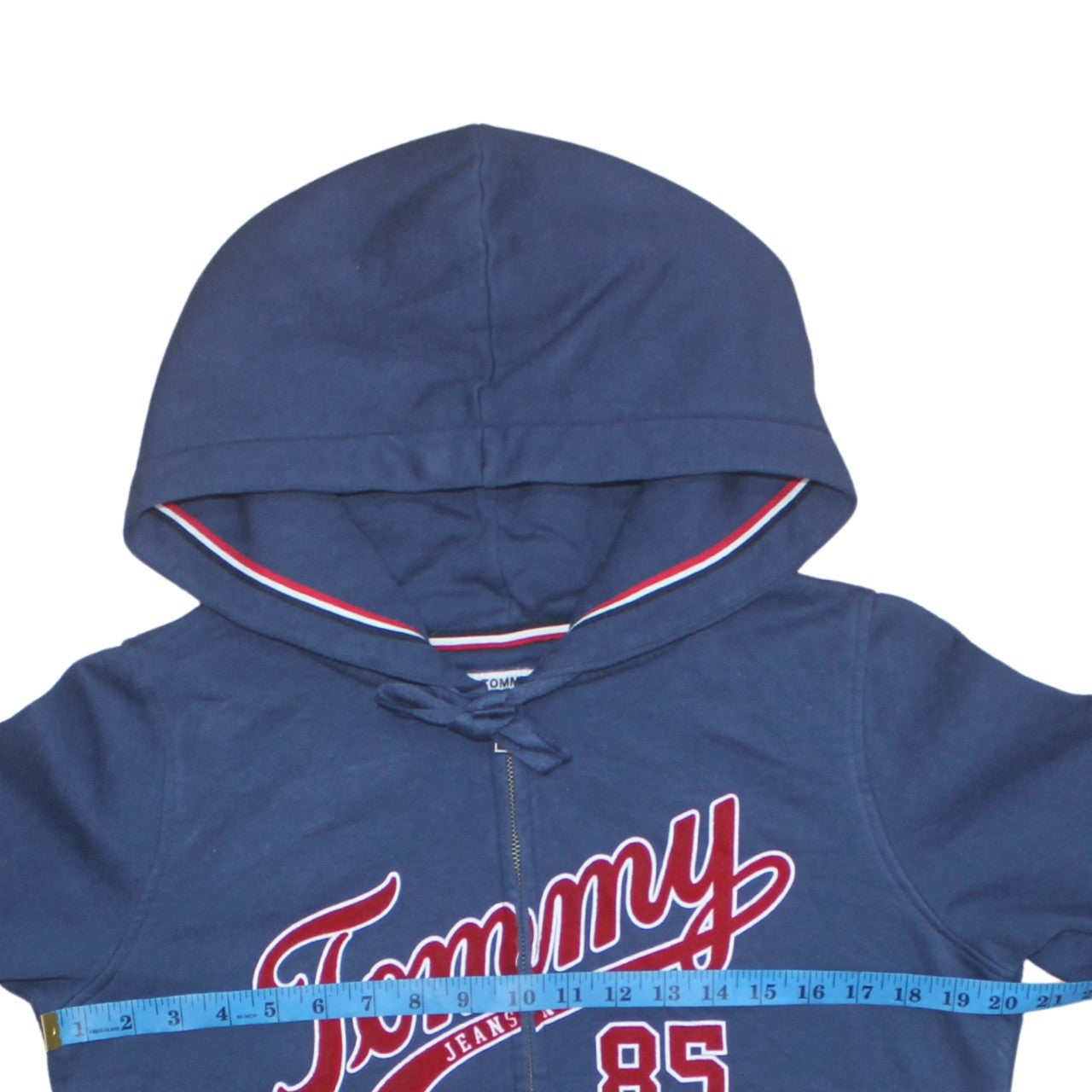 Mens UK Size M Tommy Jeans Blue Full Zip Hoodie