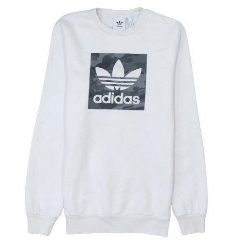 Mens UK Size S adidas White Pullover Sweatshirt