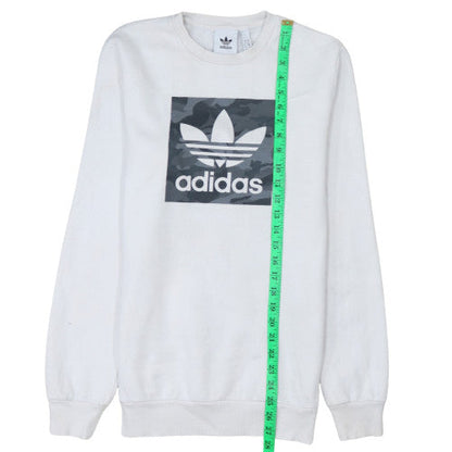 Mens UK Size S adidas White Pullover Sweatshirt