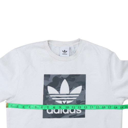 Mens UK Size S adidas White Pullover Sweatshirt