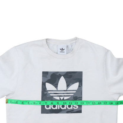 Mens UK Size S adidas White Pullover Sweatshirt