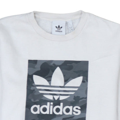 Mens UK Size S adidas White Pullover Sweatshirt