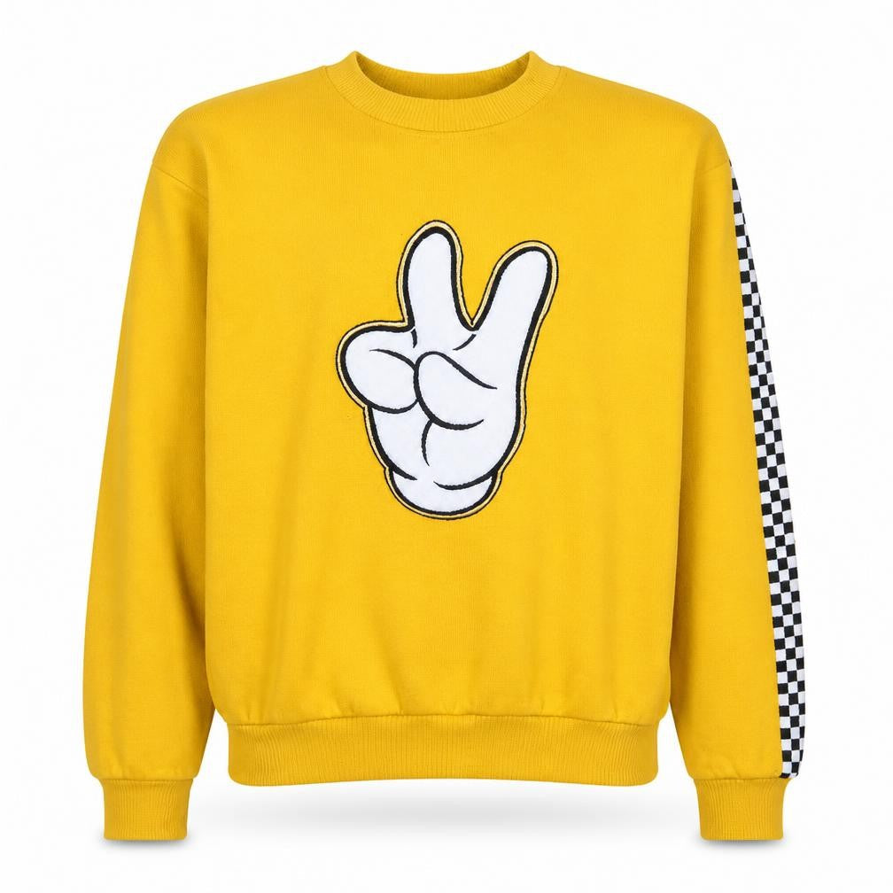 Mens UK Size L Disney Yellow Pullover Sweatshirt