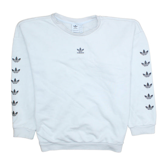 Womens UK Size M adidas White Pullover Sweatshirt