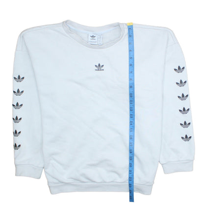 Womens UK Size M adidas White Pullover Sweatshirt