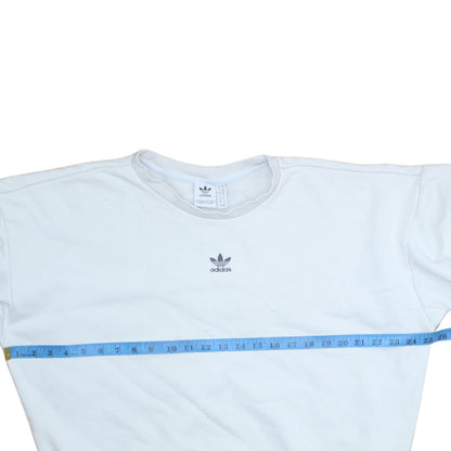 Womens UK Size M adidas White Pullover Sweatshirt