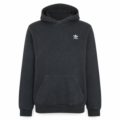Front view of Adidas Teens Black XL Pullover Hoodie with Logo and Kangaroo Pocket