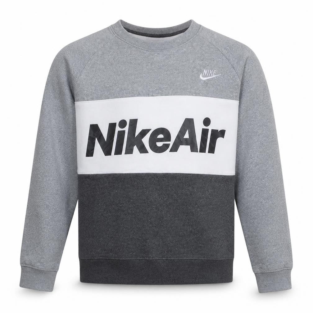 Nike Men's Grey Colour Block Pullover Sweatshirt Size M