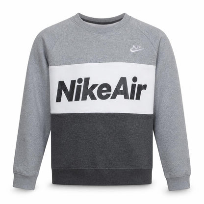 Nike Men's Grey Colour Block Pullover Sweatshirt Size M
