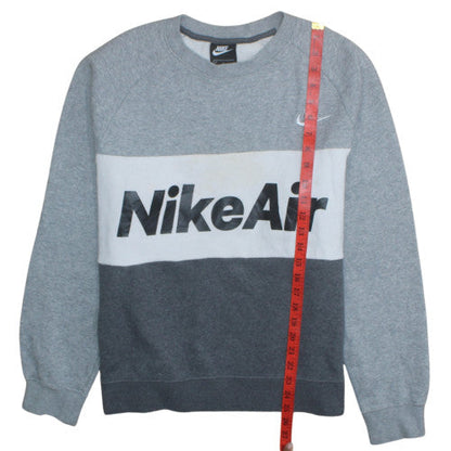 Nike Men's Grey Colour Block Pullover Sweatshirt Size M