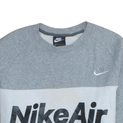 Nike Men's Grey Colour Block Pullover Sweatshirt Size M