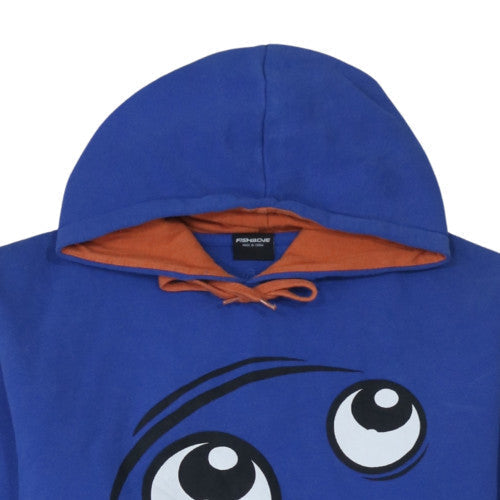 Mens UK Size XL Fishbone Blue Pullover Hoodie