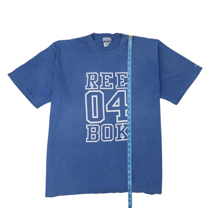 Reebok Men's Blue XL Sports Graphic Print Cotton T-Shirt