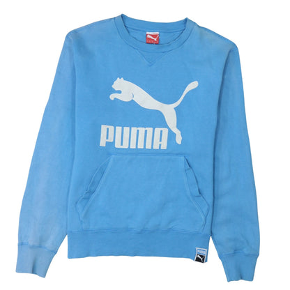 Mens UK Size M PUMA Blue Pullover Sweatshirt