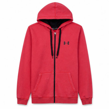 Mens UK Size M Under armour Red Full Zip Hoodie