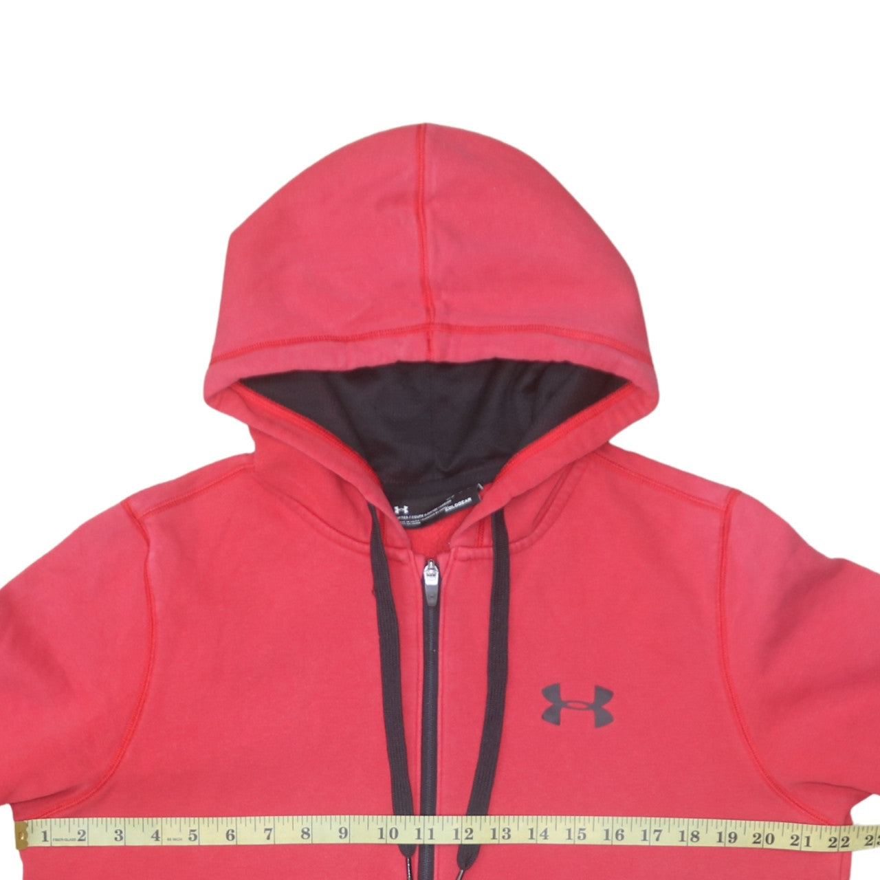 Mens UK Size M Under armour Red Full Zip Hoodie