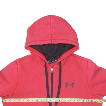 Mens UK Size M Under armour Red Full Zip Hoodie