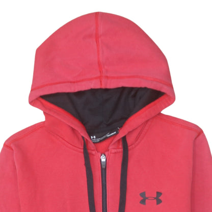 Mens UK Size M Under armour Red Full Zip Hoodie