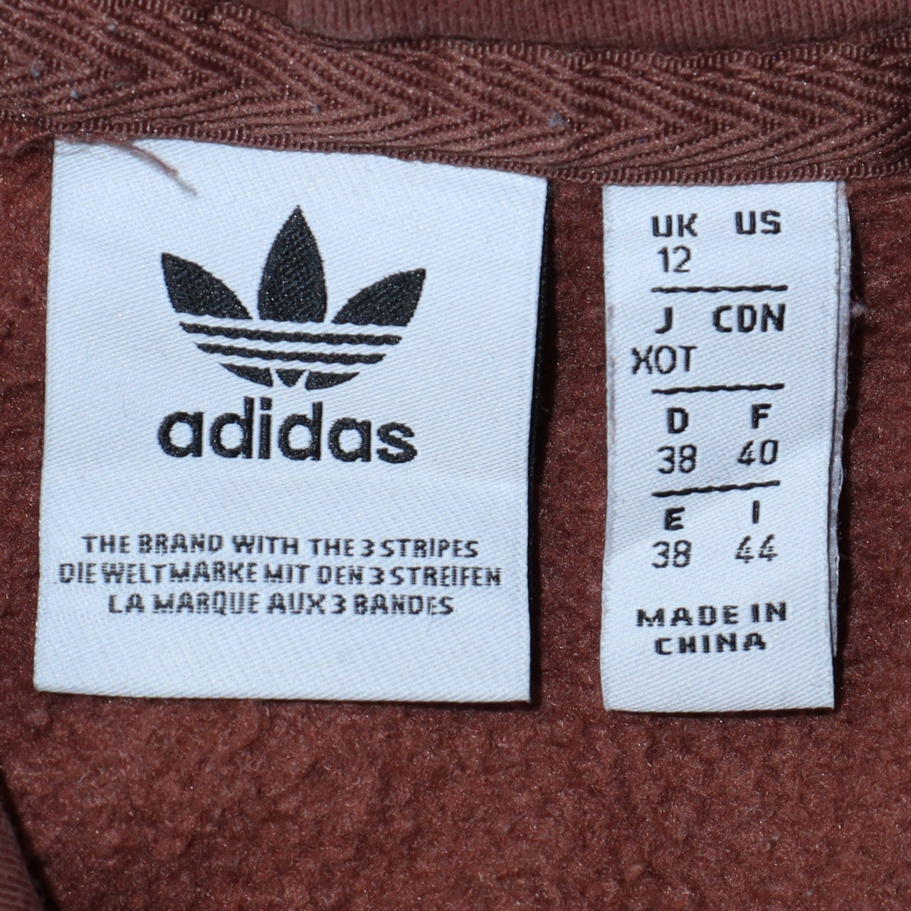 Womens UK Size 12 adidas Brown Pullover Hoodie