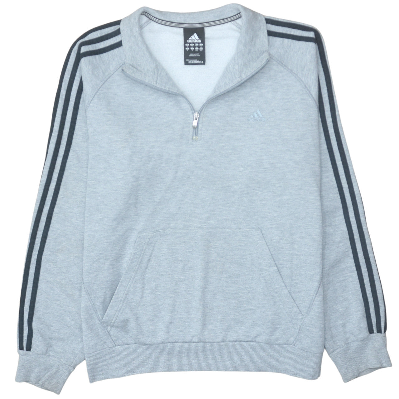 Mens UK Size L adidas Grey 1/2 Zip Sweatshirt