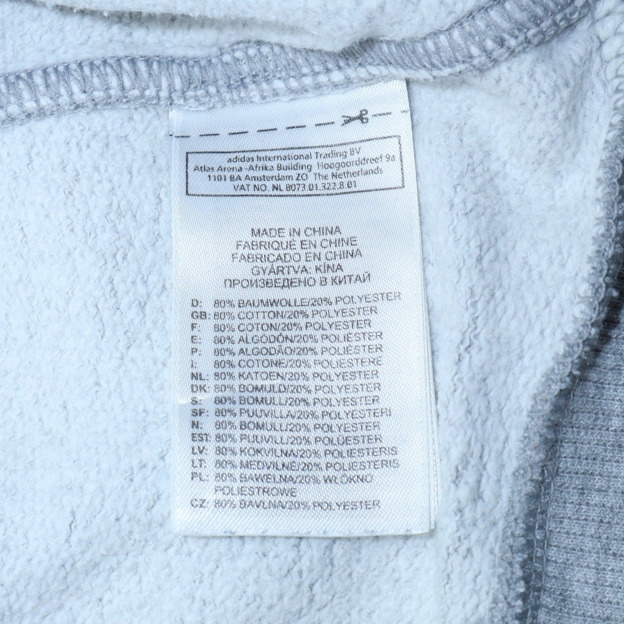 Mens UK Size L adidas Grey 1/2 Zip Sweatshirt