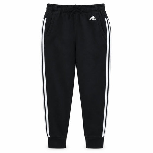 Front view of Adidas Women's Black Jogger Trousers S Side Stripe Elastic Waist