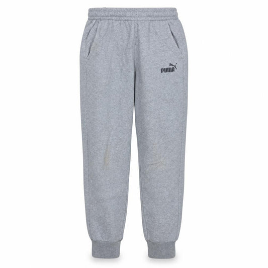 Front view of Puma men’s grey m jogger fleece sweatpants elastic waist tapered fit