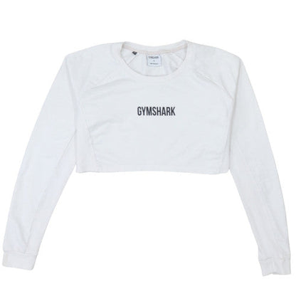 Womens UK Size S Gymshark White Pullover Sweatshirt