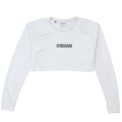 Womens UK Size S Gymshark White Pullover Sweatshirt