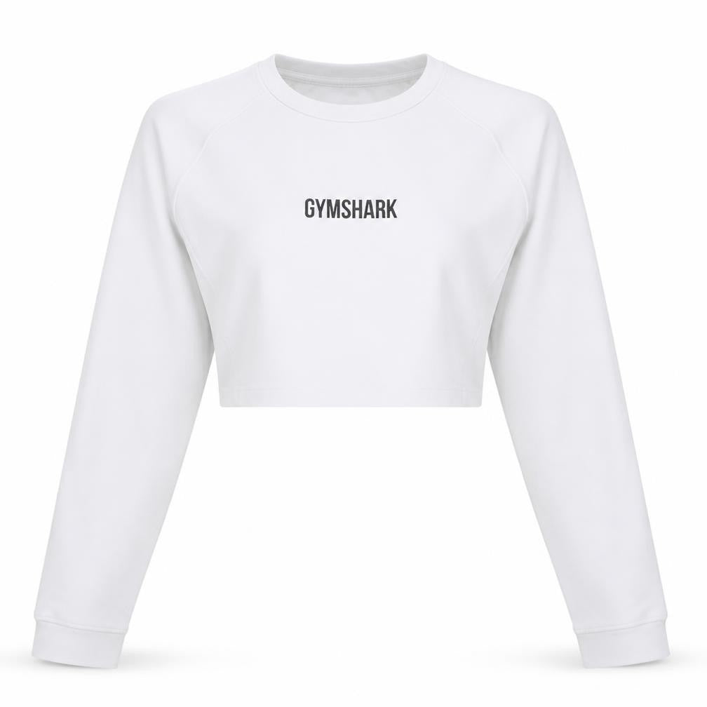 Womens UK Size S Gymshark White Pullover Sweatshirt