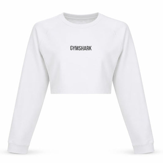 Womens UK Size S Gymshark White Pullover Sweatshirt