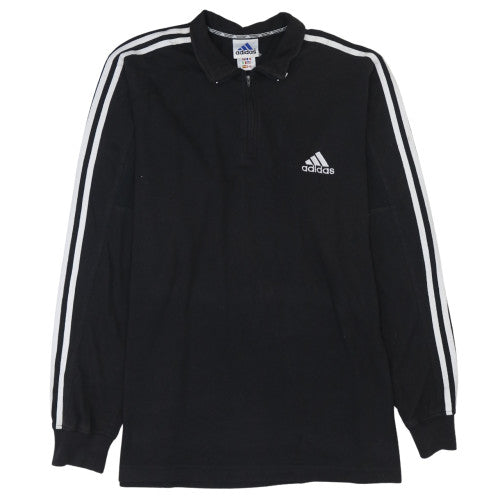 Mens UK Size L adidas Black Henley Sweatshirt