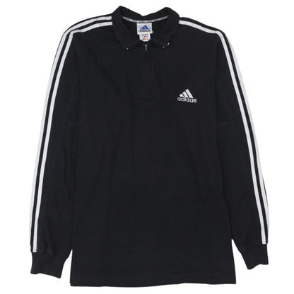 Mens UK Size L adidas Black Henley Sweatshirt