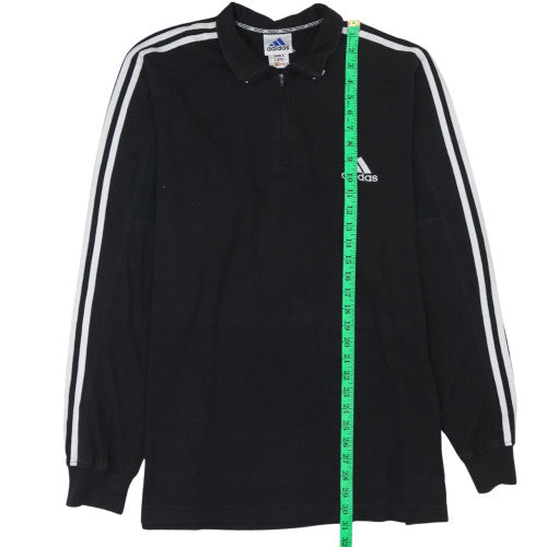 Mens UK Size L adidas Black Henley Sweatshirt